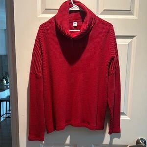 Old Navy Red Cowl Neck Sweater Warm Knit Pullover